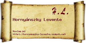 Hornyánszky Levente névjegykártya