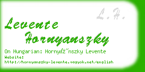 levente hornyanszky business card